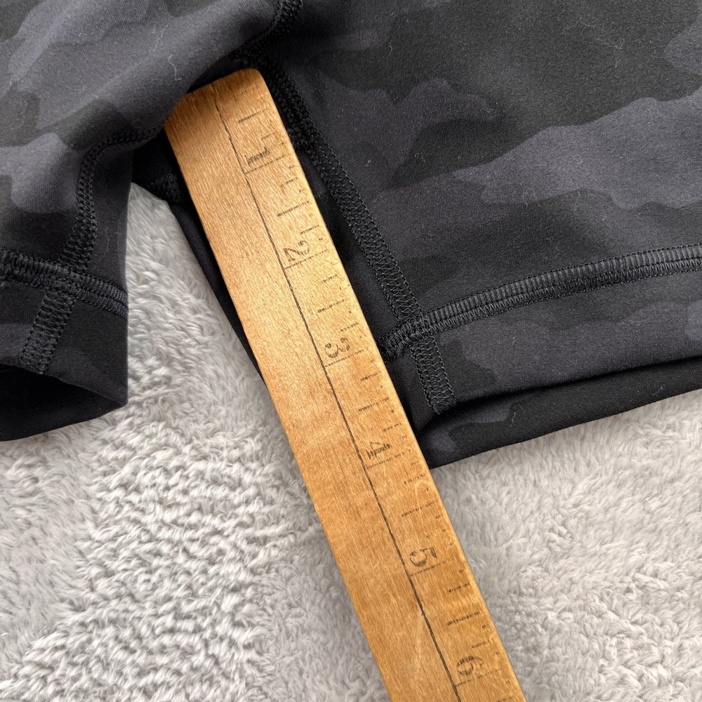 Lululemon Align Camo High Rise Biker Shorts 6 Black Women Activewear Yoga - Picture 3 of 7